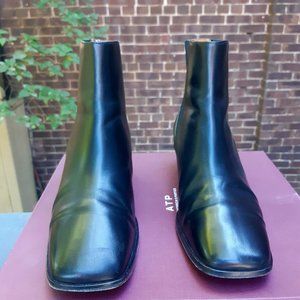ATP Black Leather Ankle Boots, made in Italy